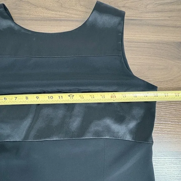 JONES NEW YORK EVENING Black Sleeveless Maxi Dress Sz 14 Satin Trim Gown Formal - Picture 8 of 12